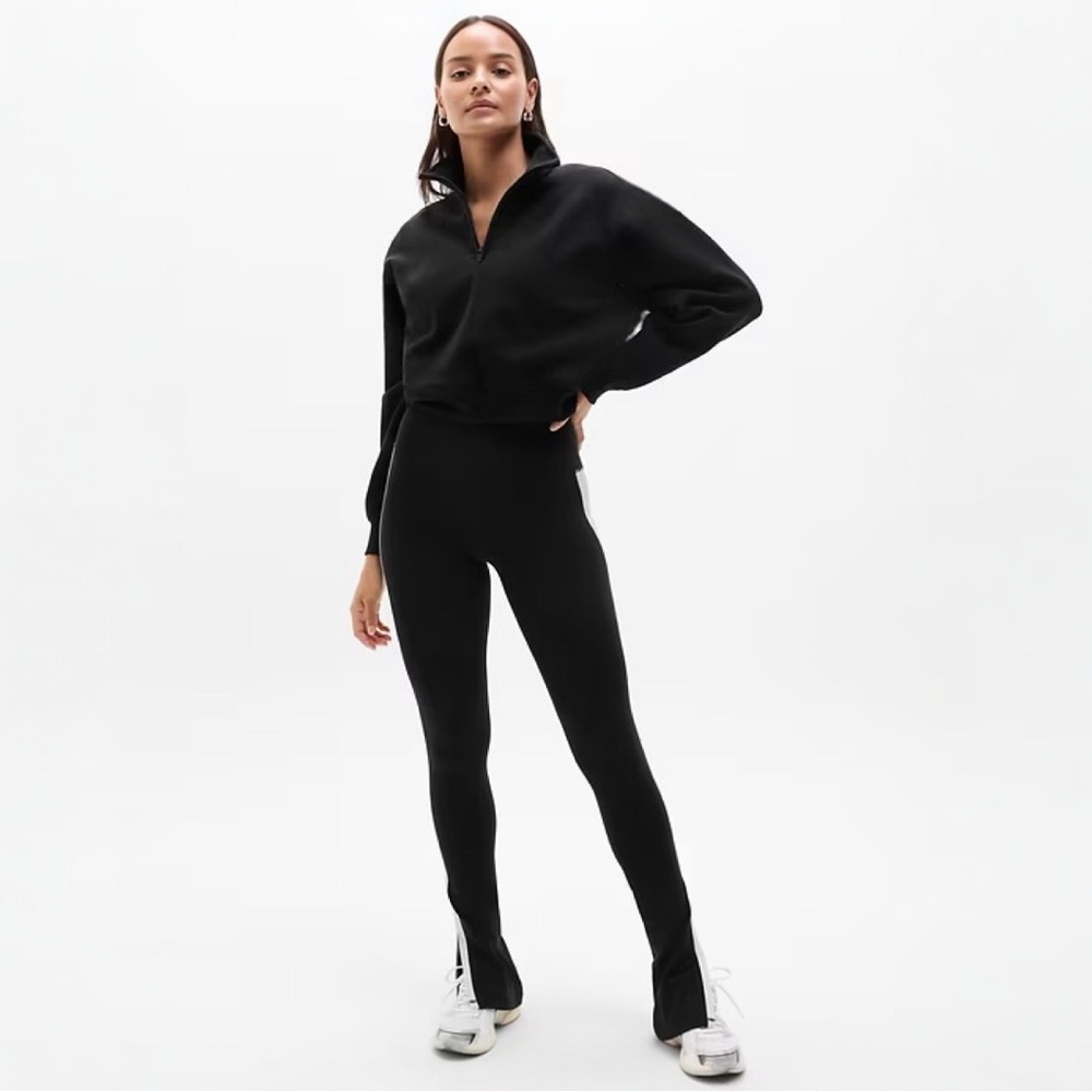 NWT Athleta Forever Fleece 1/2 Zip Crop Sweatshirt